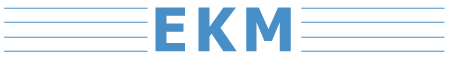EKM Logo - blau weißer Schriftzug